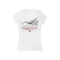 Burnout Brew Co. Women's Deep V-Neck Tee — Retro Racing Coffee Graphic