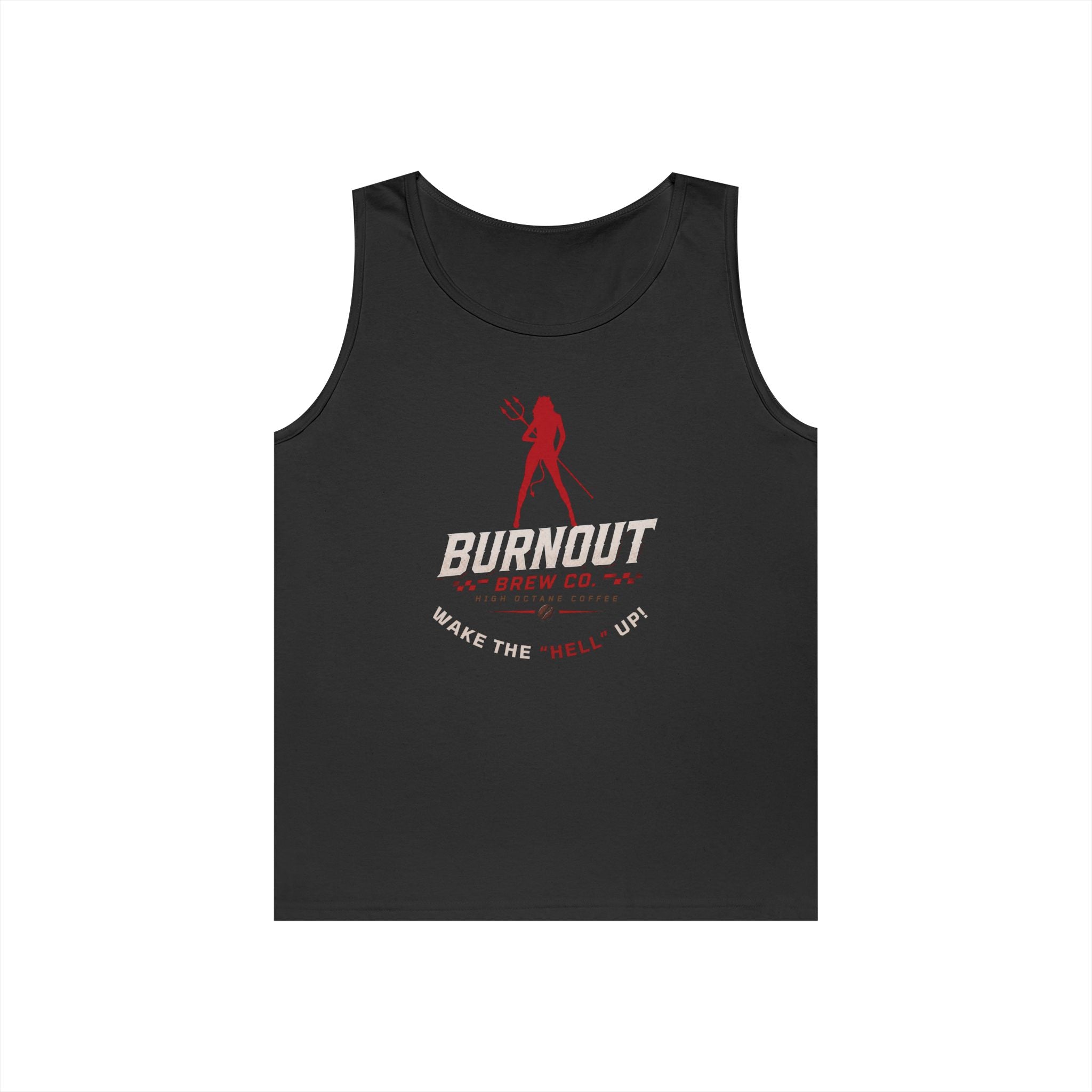 Burnout Brew Co. Tank Top — Retro Pinup Logo Shirt