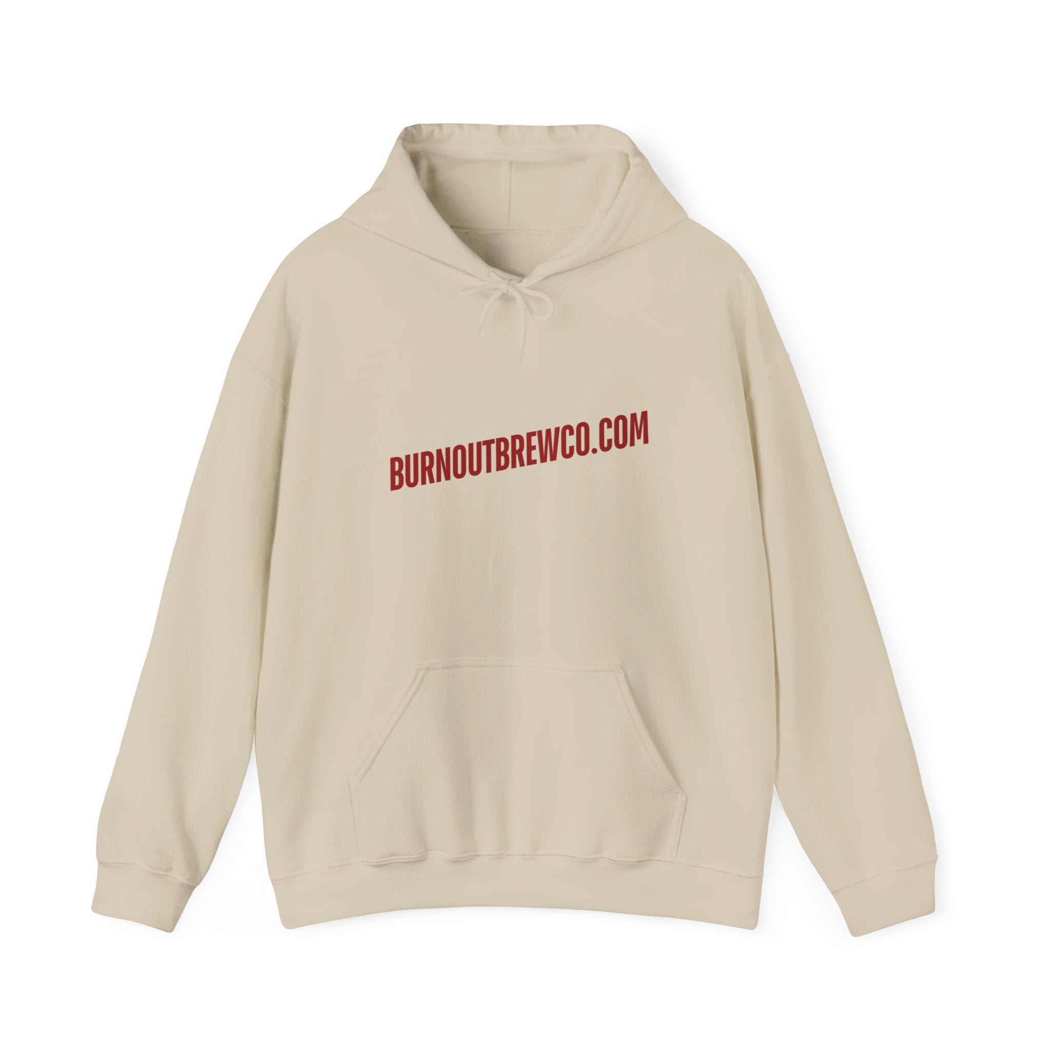Burnout Brew Co. Hoodie — Coffee Shop Logo Pullover