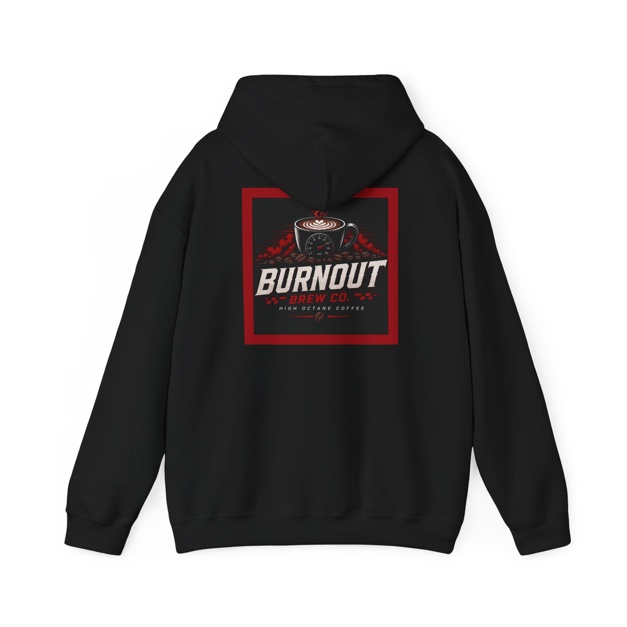Burnout Brew Co. Hoodie — Coffee Shop Logo Pullover