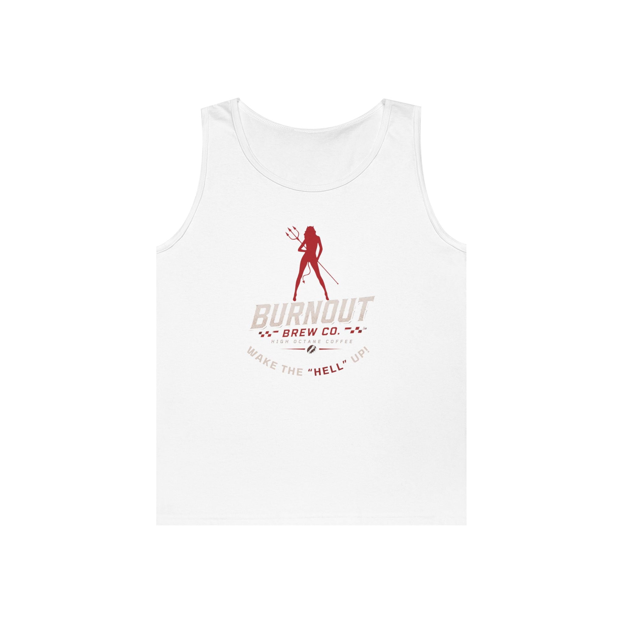 Burnout Brew Co. Tank Top — Retro Pinup Logo Shirt