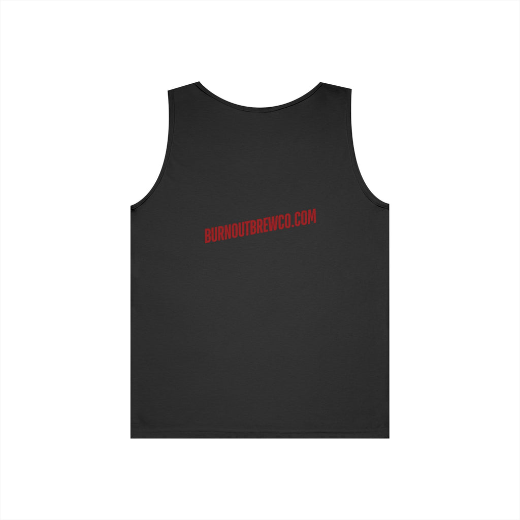 Burnout Brew Co. Tank Top — Retro Pinup Logo Shirt