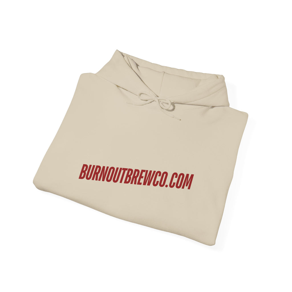 Burnout Brew Co. Hoodie — Coffee Shop Logo Pullover