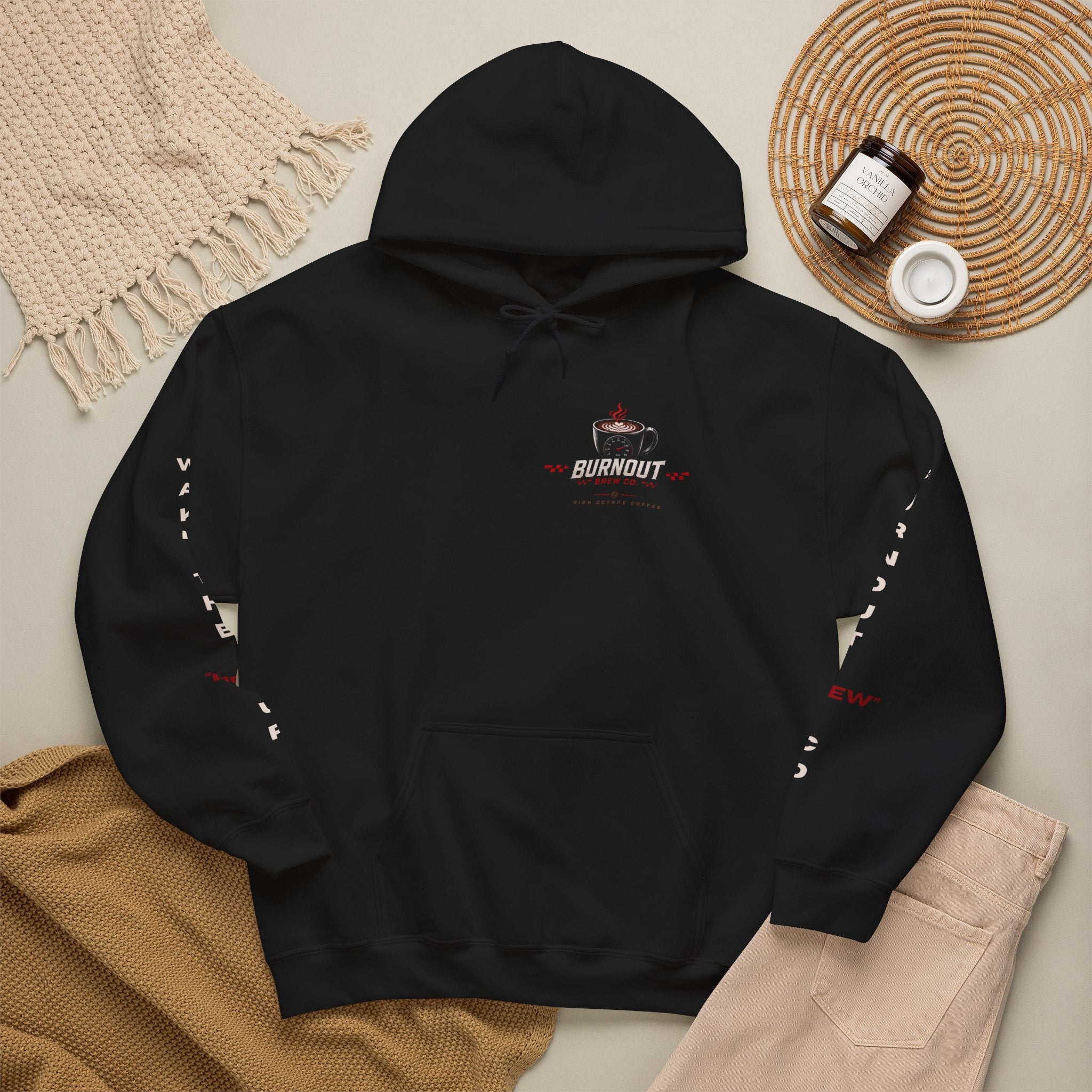 Burnout Brew Co. Hoodie — Coffee Lover Cozy WAKE UP Pullover