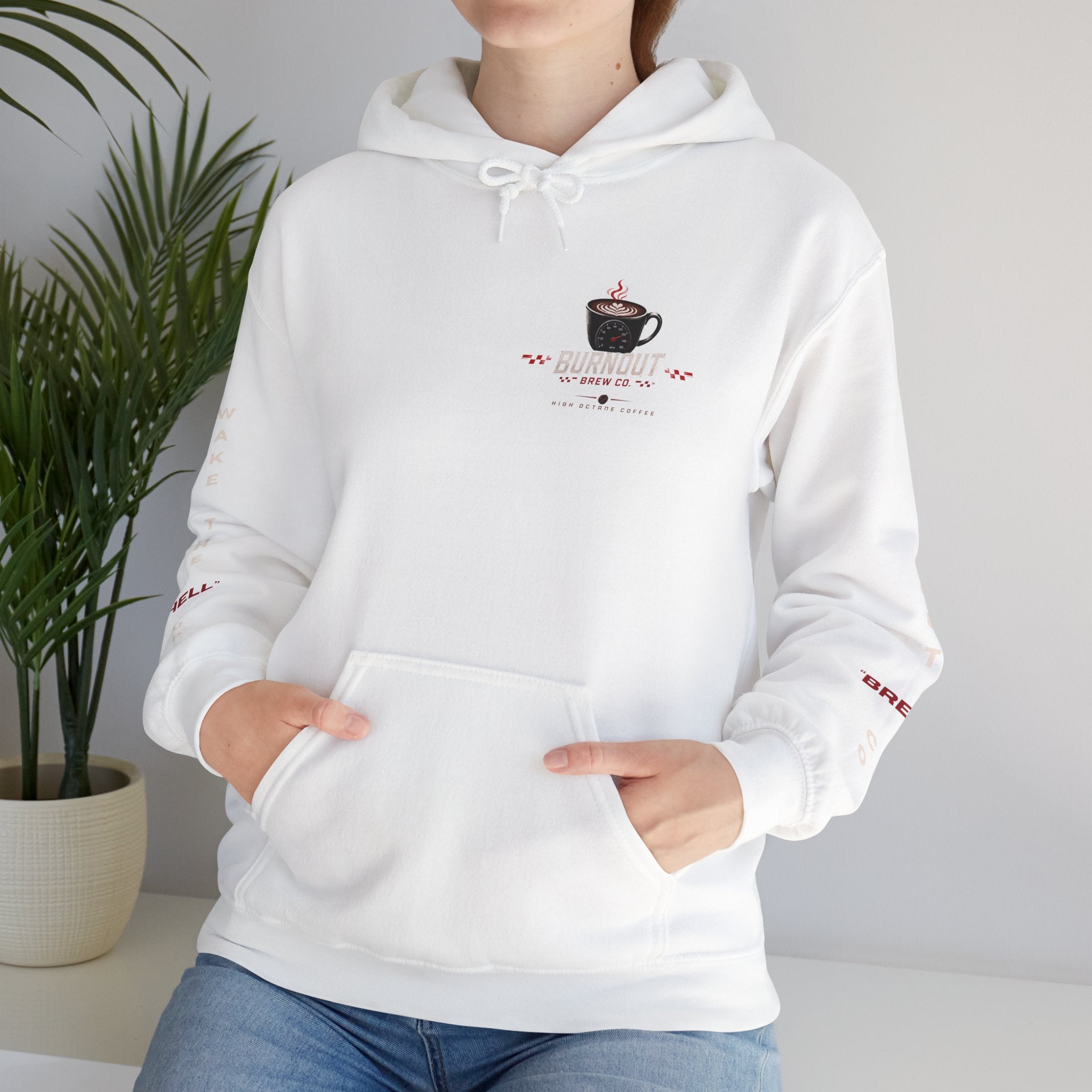 Burnout Brew Co. Hoodie — Coffee Lover Cozy WAKE UP Pullover