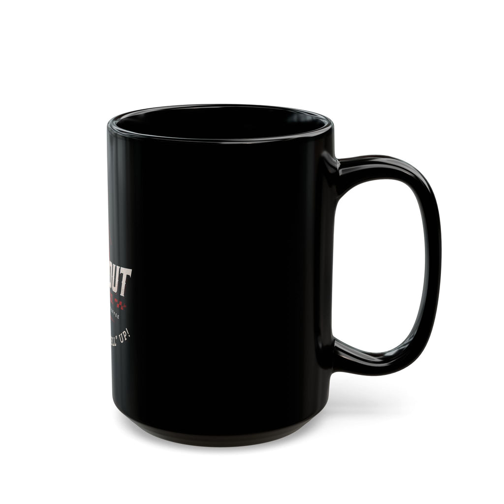 Burnout Brew Co. Coffee Mug — "Wake the 'Hell' Up" Black Ceramic Mug