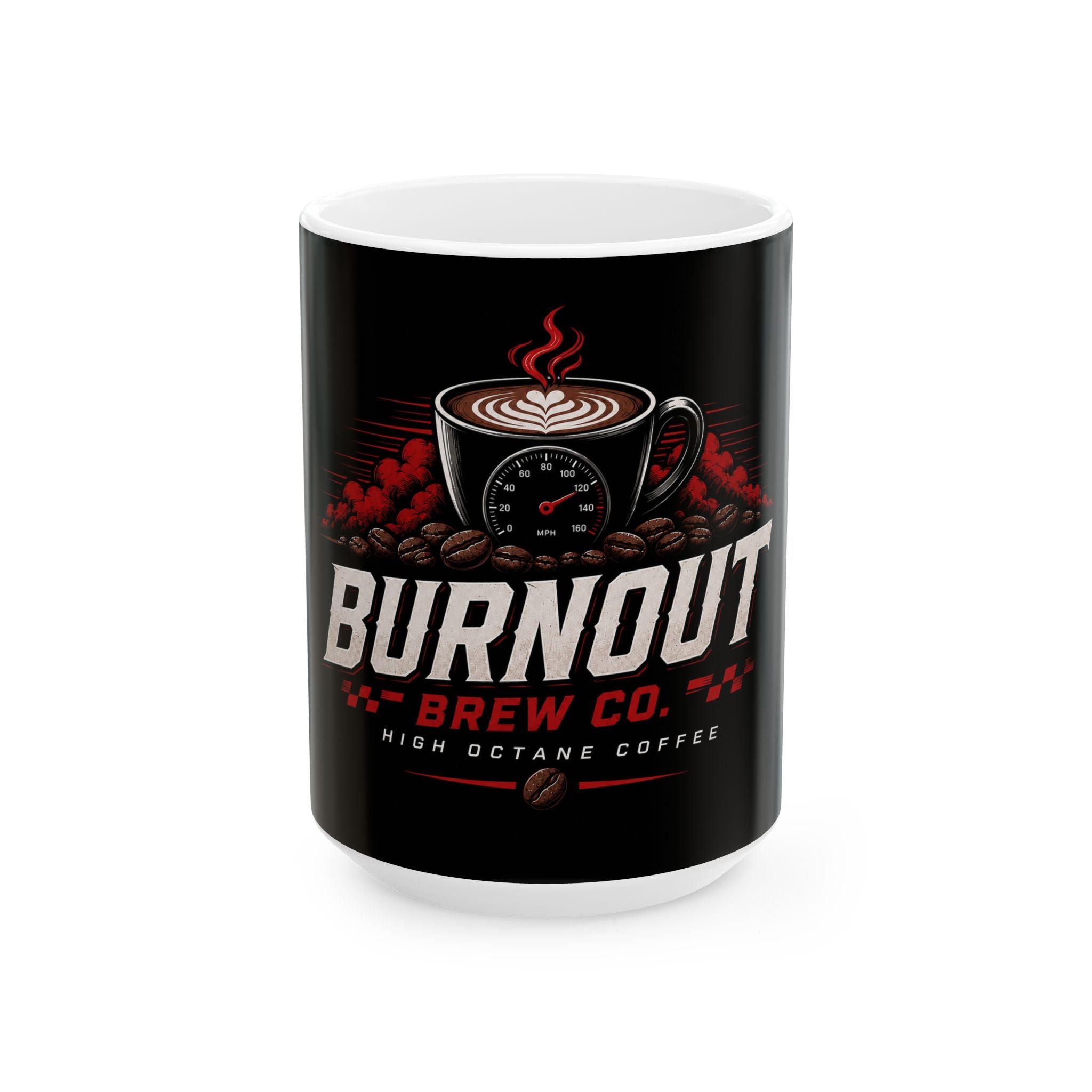 Ceramic Mug Black - "Burnout Brew Co." (11oz/15oz)