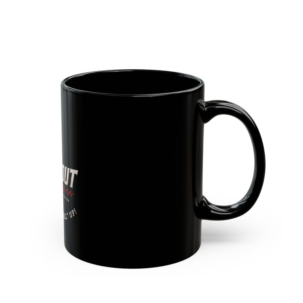 Burnout Brew Co. Coffee Mug — "Wake the 'Hell' Up" Black Ceramic Mug
