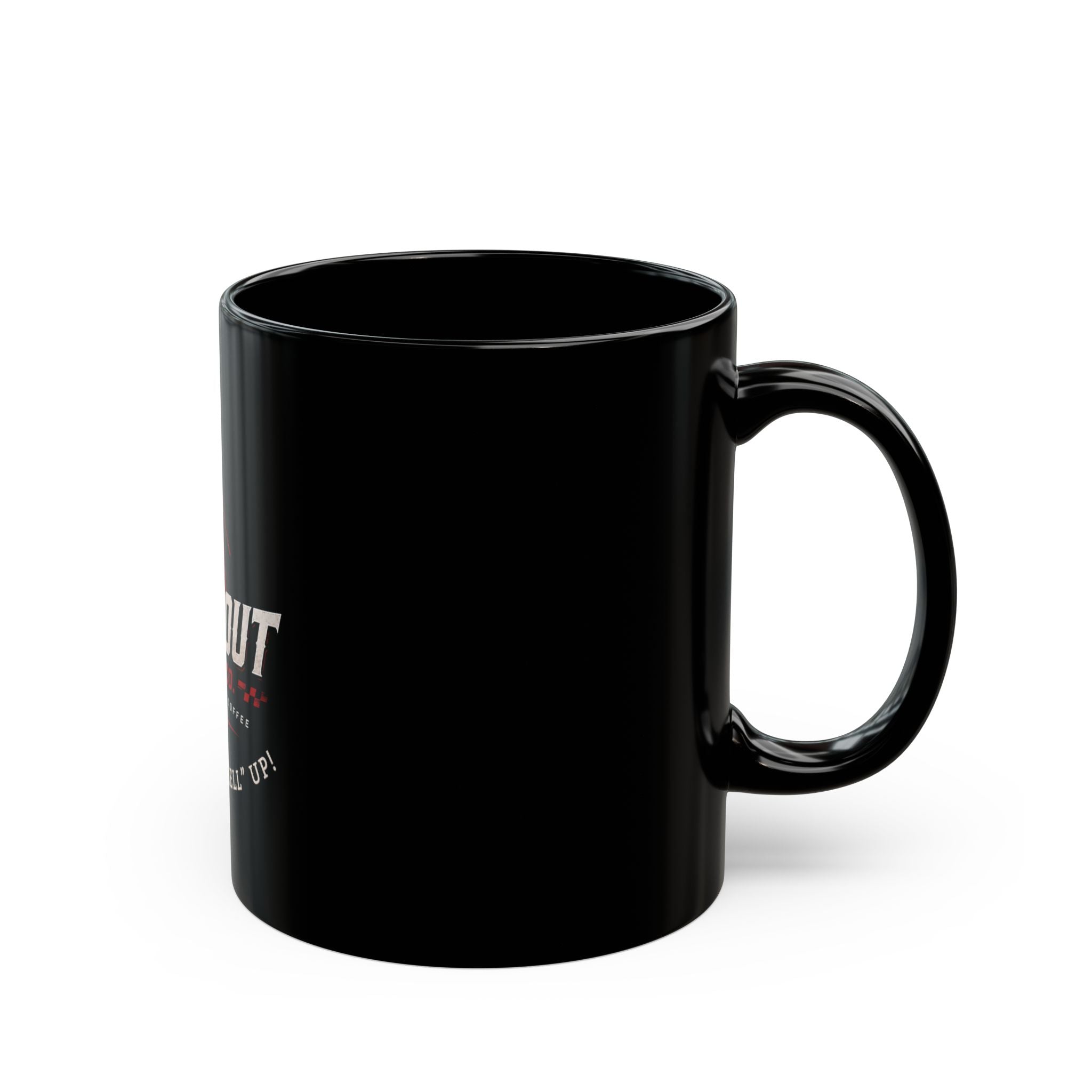Burnout Brew Co. Coffee Mug — "Wake the 'Hell' Up" Black Ceramic Mug