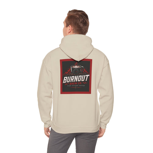 Burnout Brew Co. Hoodie — Coffee Shop Logo Pullover