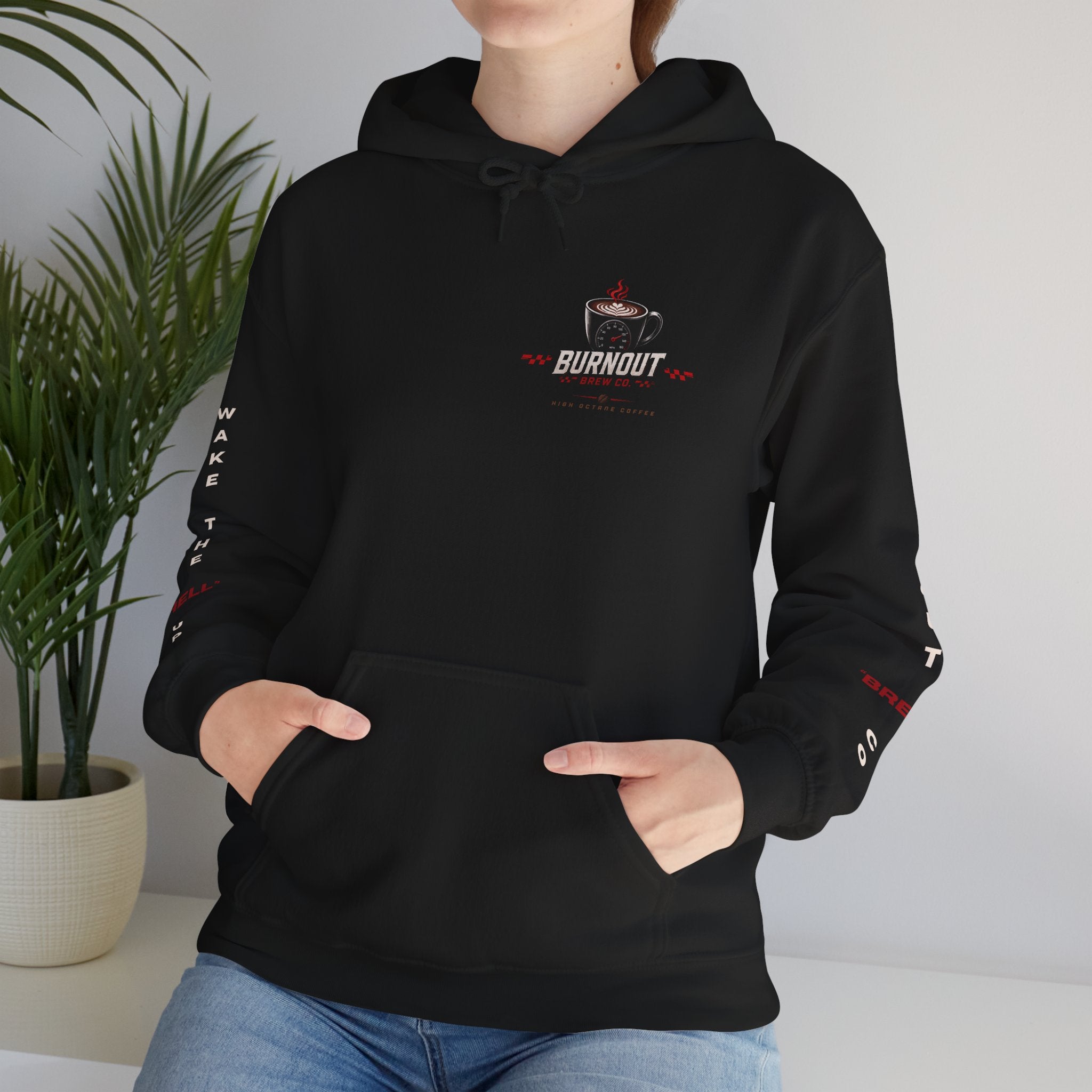 Burnout Brew Co. Hoodie — Coffee Lover Cozy WAKE UP Pullover