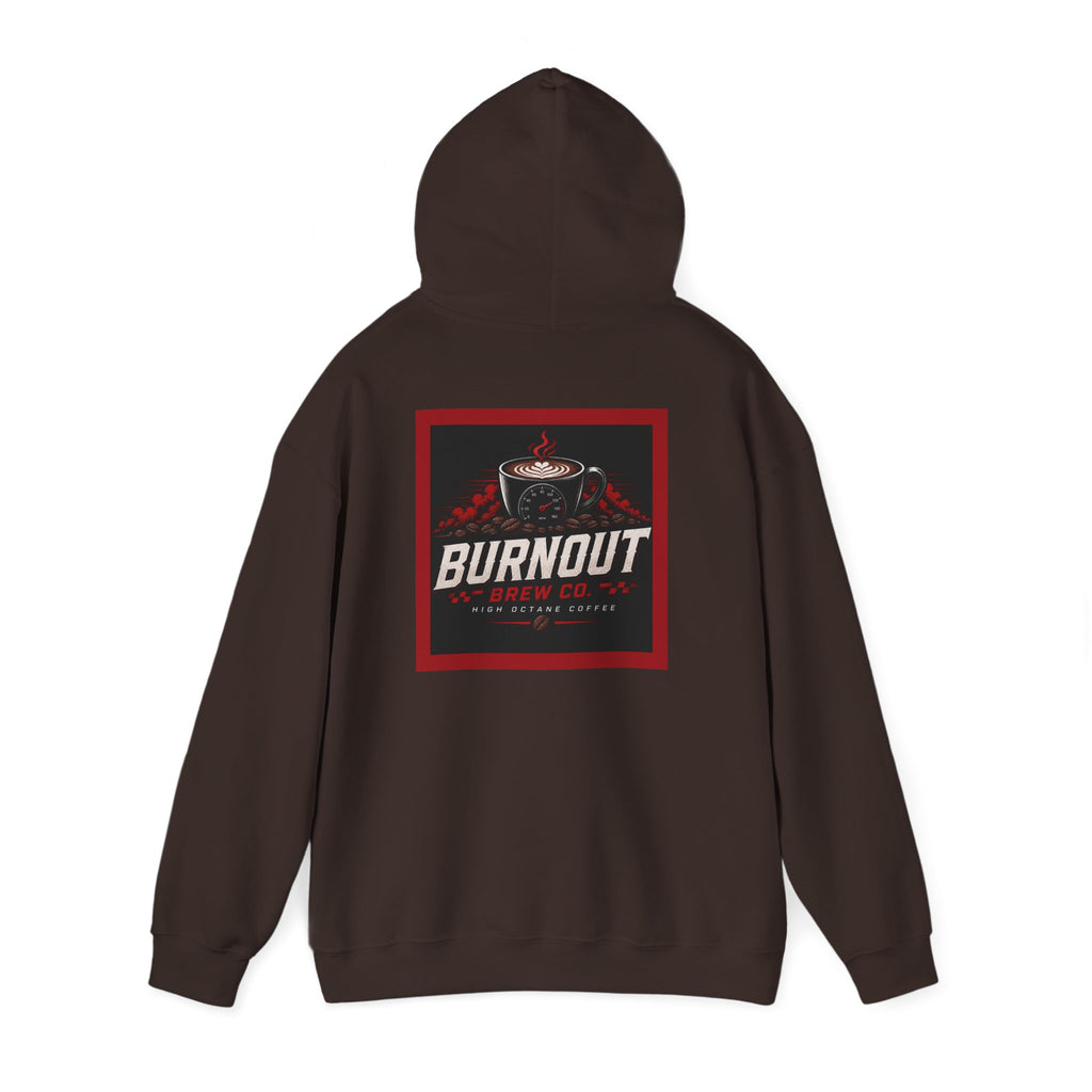 Burnout Brew Co. Hoodie — Coffee Shop Logo Pullover