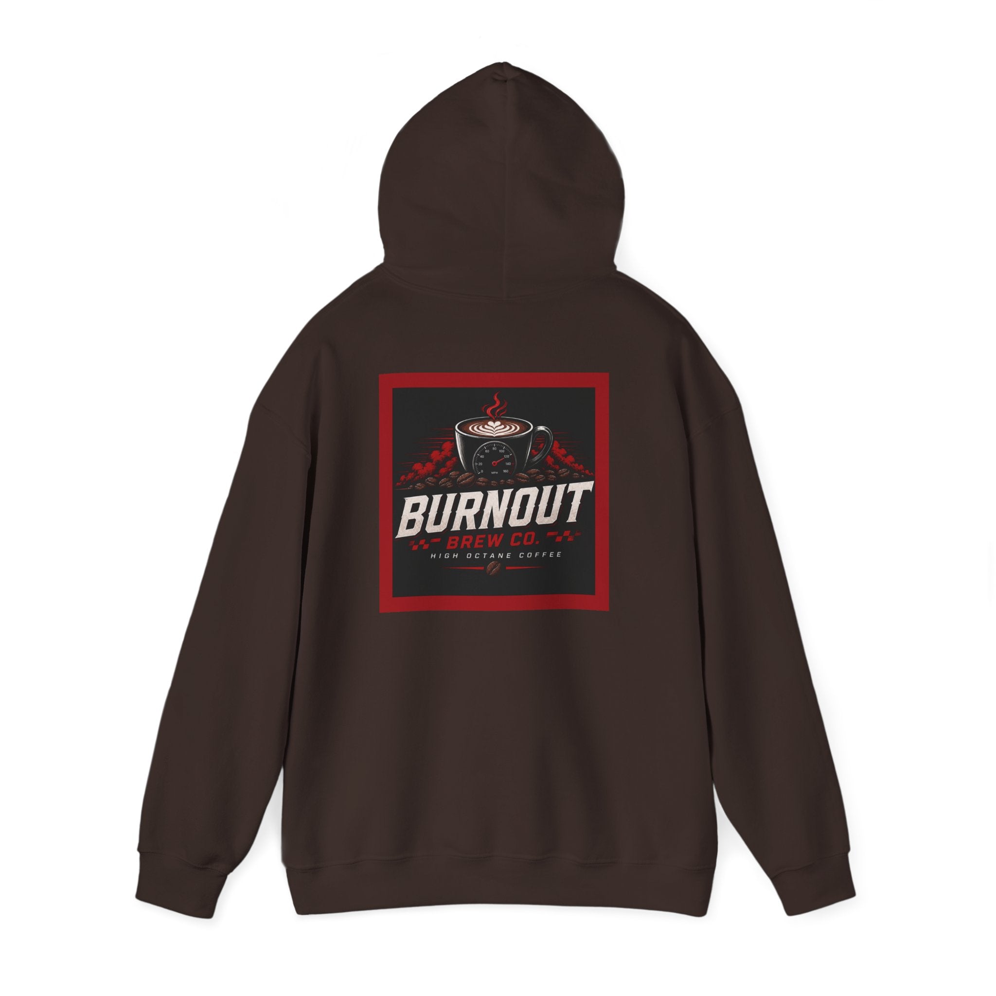 Burnout Brew Co. Hoodie — Coffee Shop Logo Pullover