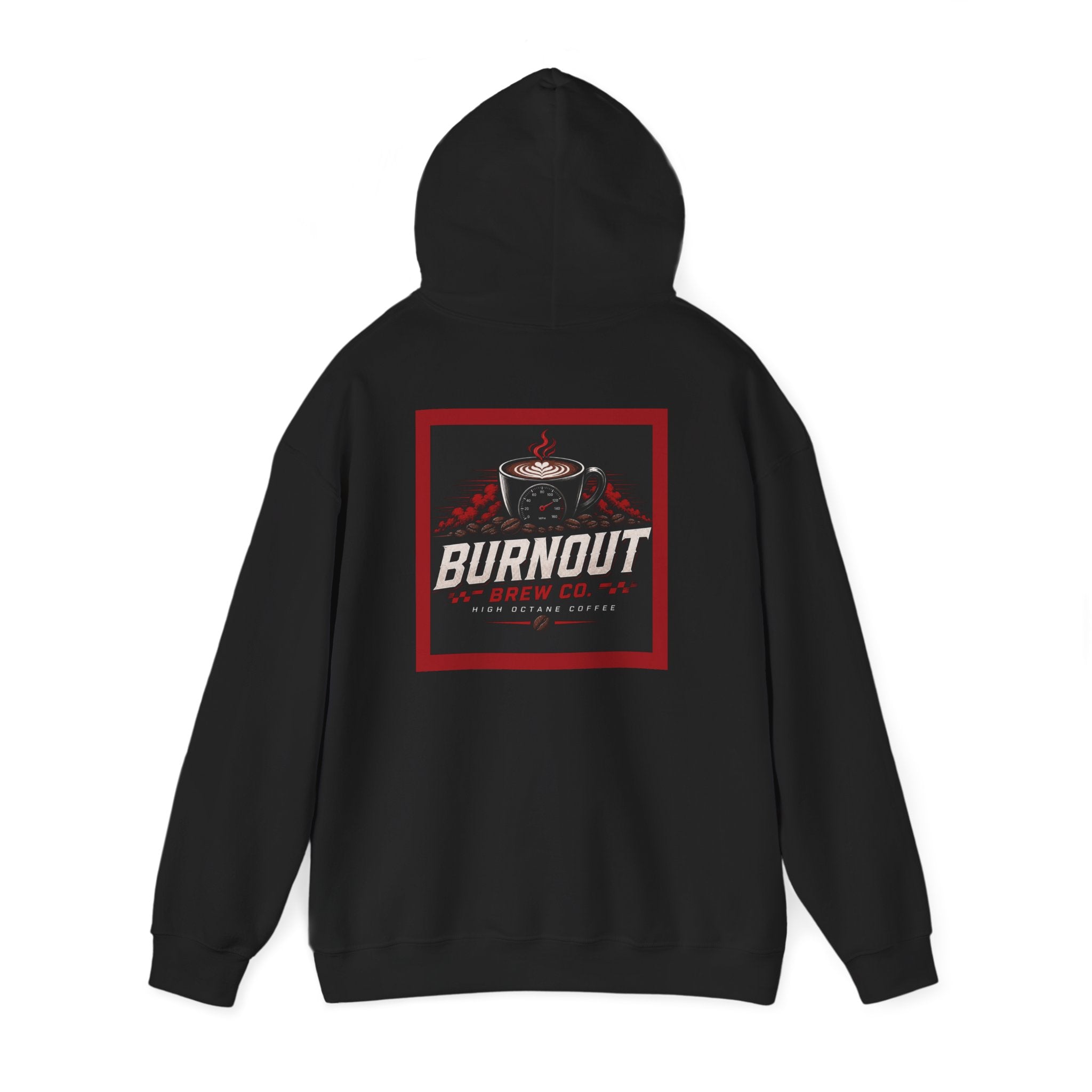 Burnout Brew Co. Hoodie — Coffee Shop Logo Pullover