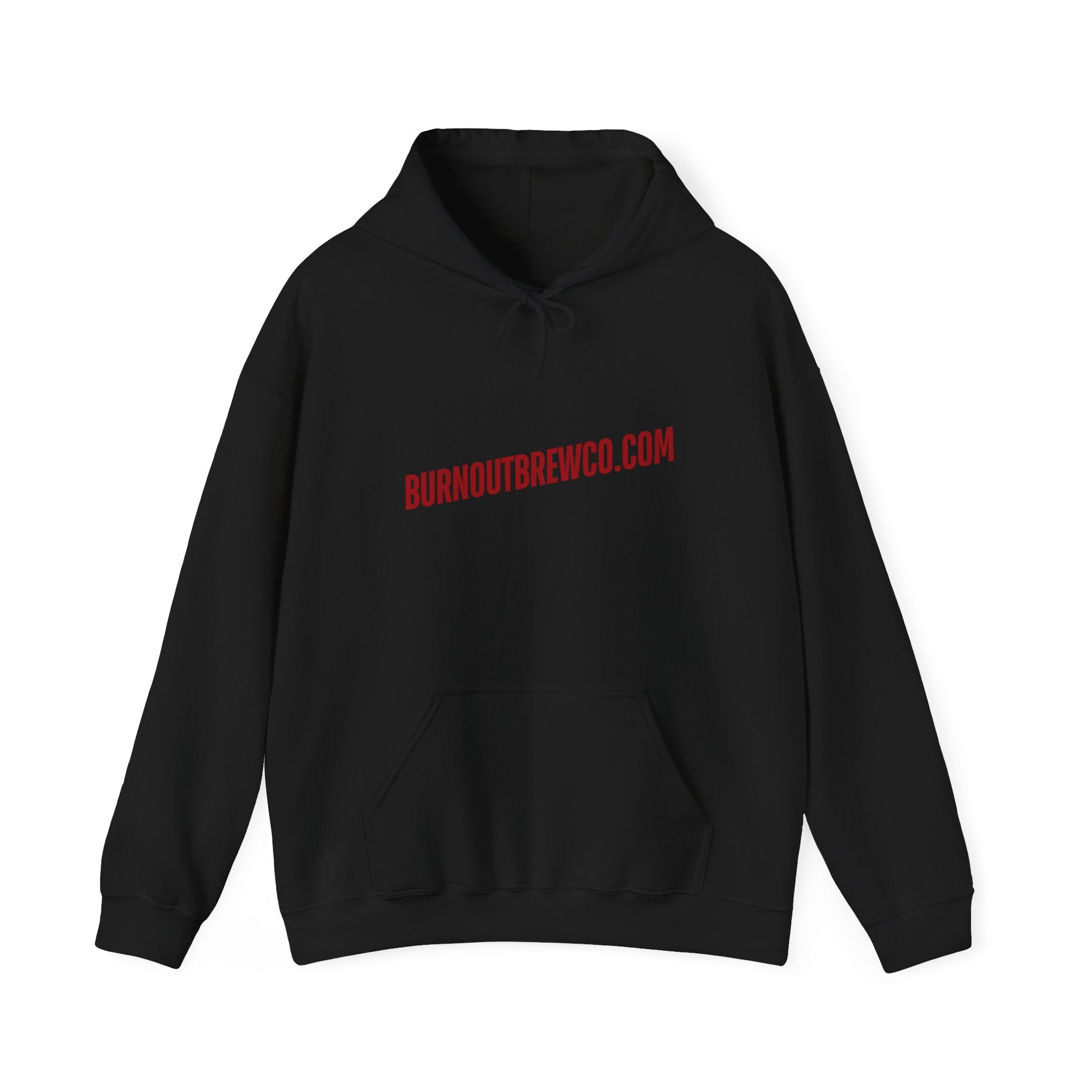 Burnout Brew Co. Hoodie — Coffee Shop Logo Pullover
