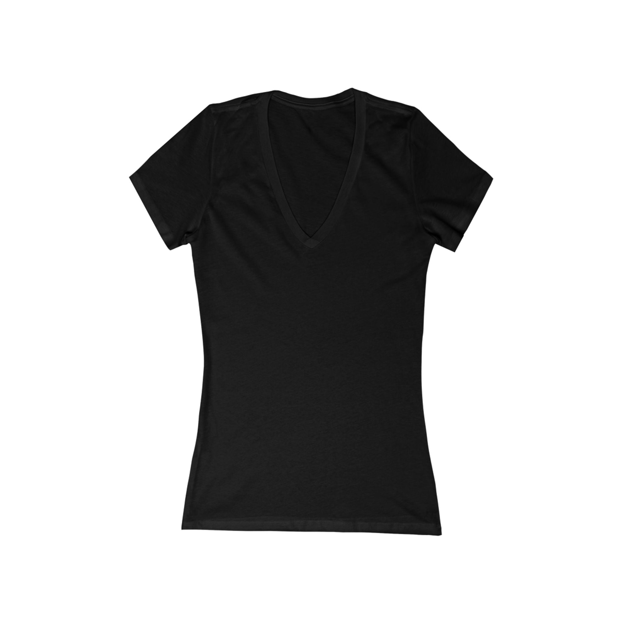 Burnout Brew Co. Women's Deep V-Neck Tee — Retro Racing Coffee Graphic