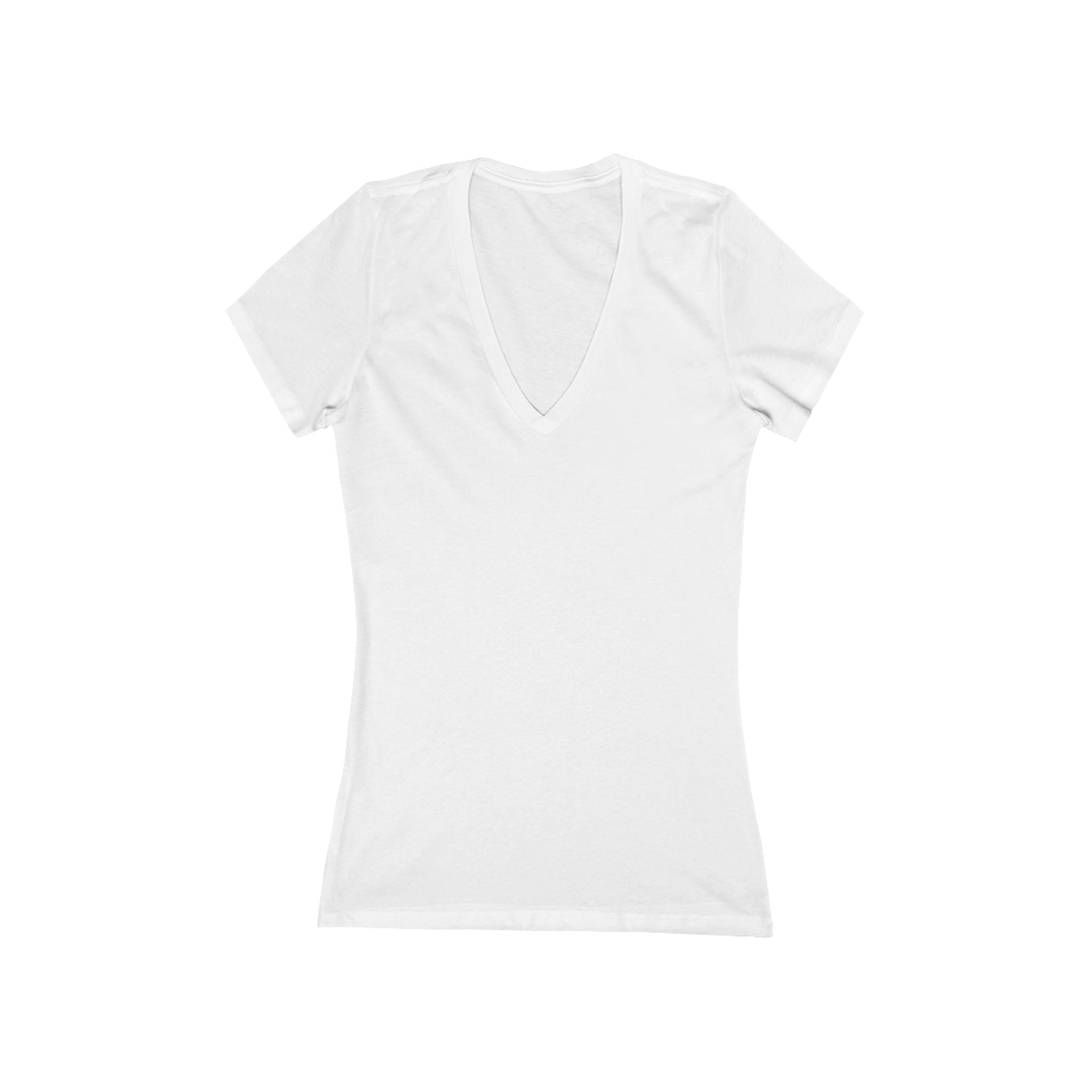 Burnout Brew Co. Women's Deep V-Neck Tee — Retro Racing Coffee Graphic