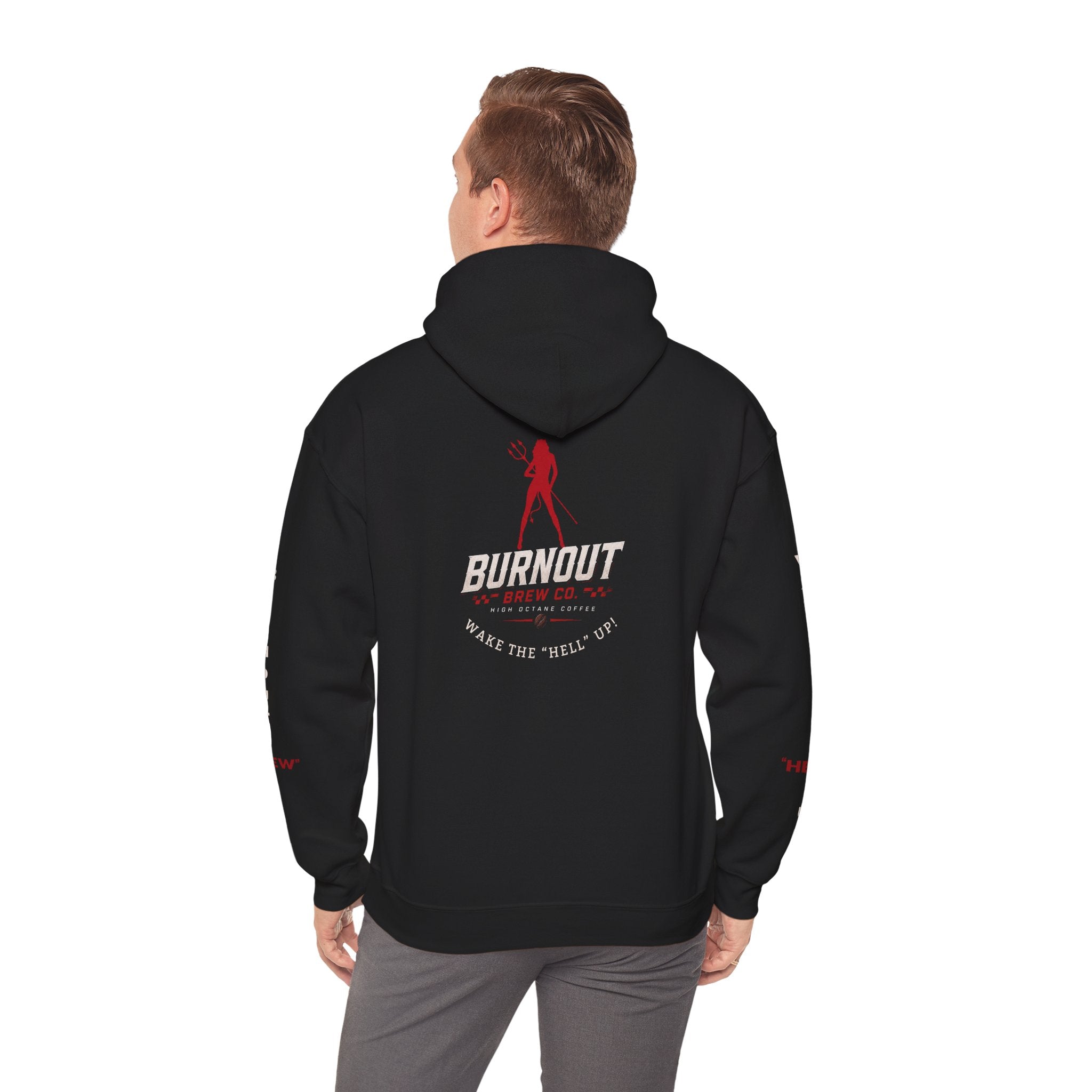 Burnout Brew Co. Hoodie — Coffee Lover Cozy WAKE UP Pullover