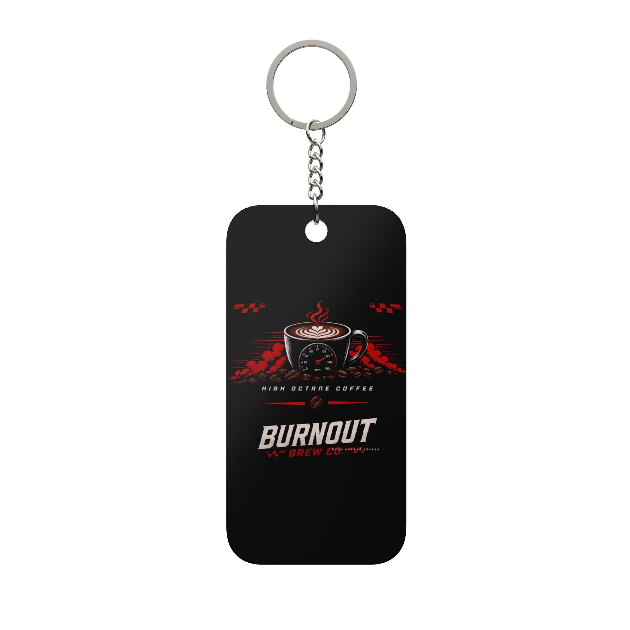 Burnout Coffee Keychain — Double-Sided Revving!